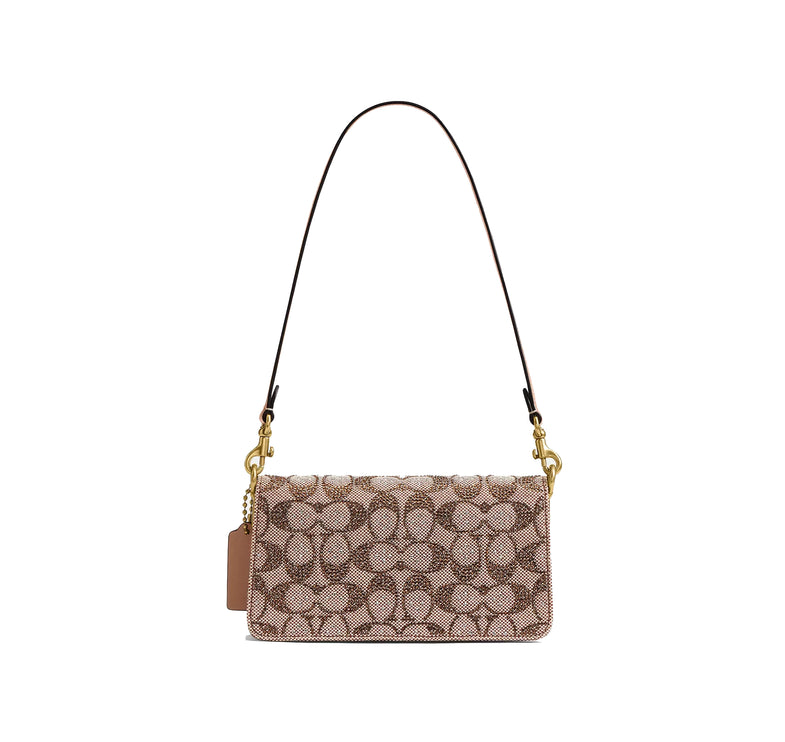 Coach Women's Soft Tabby Shoulder Bag 20 In Crystal Signature Jacquard Brass/Mushroom
