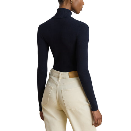 Polo Ralph Lauren Women's Cotton-Blend Ribbed Turtleneck Lauren Navy