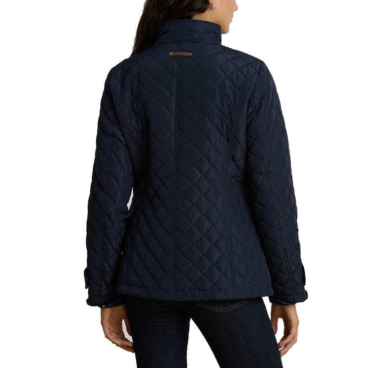 Polo Ralph Lauren Women's Diamond-Quilted Mockneck Jacket Dark Navy