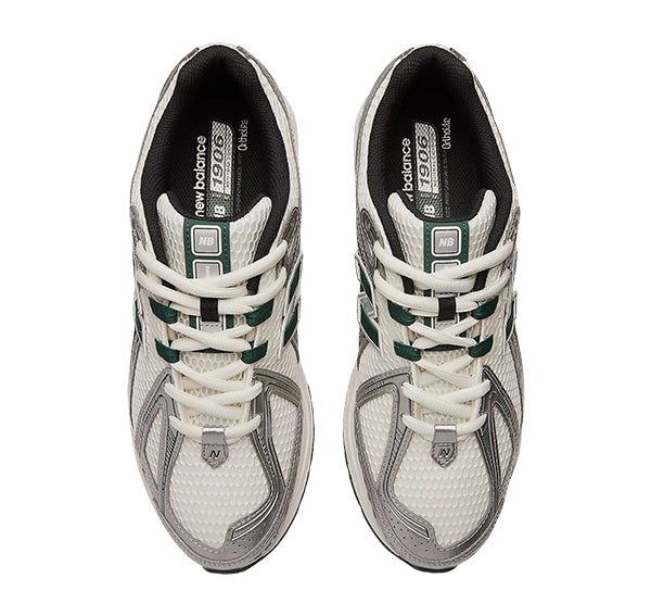 New Balance 1906R Silver Metallic with Nightwatch Green and Sea Salt M1906REU