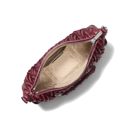 Michael Kors Women's Merritt Small Matelassé Convertible Shoulder Bag Maroon
