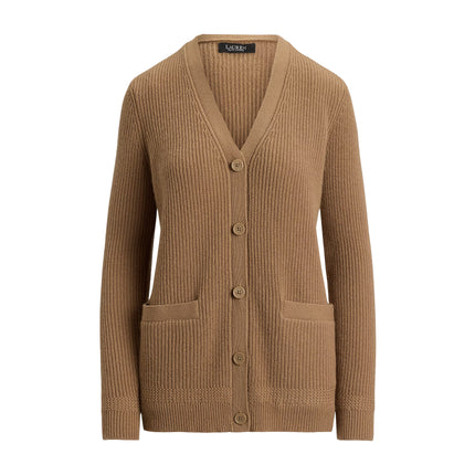 Polo Ralph Lauren Women's Rib-Knit Wool-Cashmere Cardigan Lauren Camel