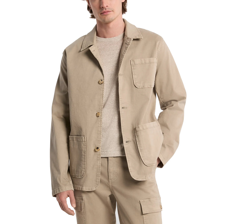 Michael Kors Men's Stretch Cotton Twill Chore Jacket Dusty Sage