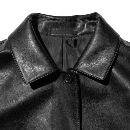 Uniqlo Unisex Coated Relaxed Shirt Jacket 39 Dark Brown