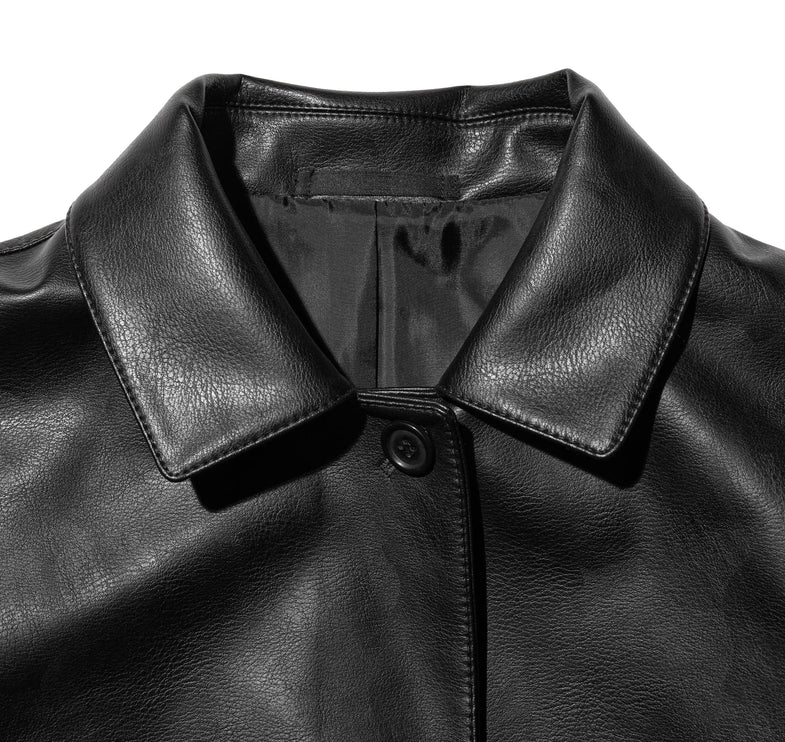 Uniqlo Unisex Coated Relaxed Shirt Jacket 39 Dark Brown