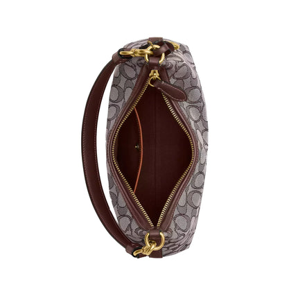 Coach Women's Juliet Shoulder Bag 25 In Signature Jacquard Brass/Oak Maple