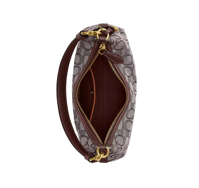 Coach Women's Juliet Shoulder Bag 25 In Signature Jacquard Brass/Oak Maple