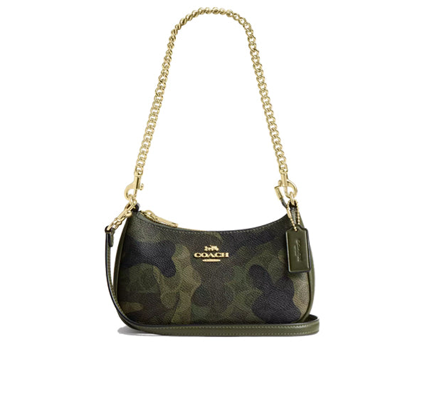 Coach Women's Teri Mini Crossbody Bag In Signature Camo Print Gold/Dark Cypress Multi