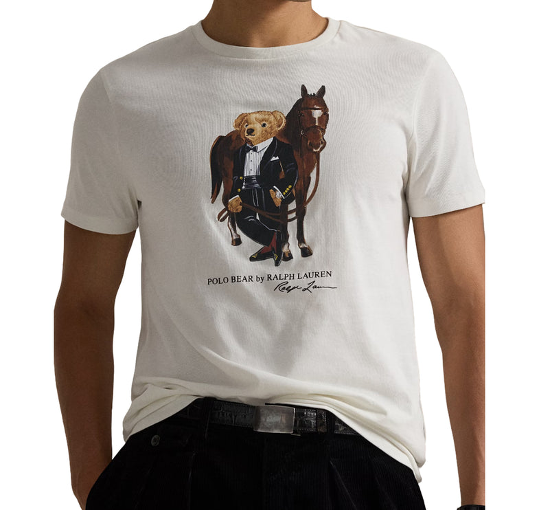 Polo Ralph Lauren Men's Polo Bear Cotton T-Shirt Deckwash White