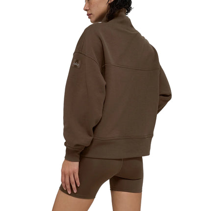 alo Women's Hazy Mock Neck Pullover Espresso
