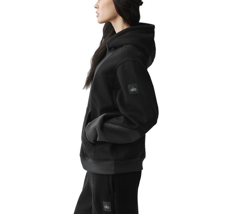alo Women's Make Waves Hoodie Vintage Black Tonal