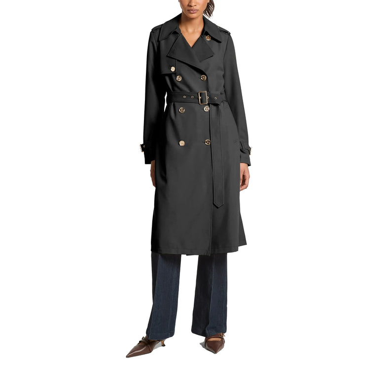 Michael Kors Women's Drapey Trench Coat Black
