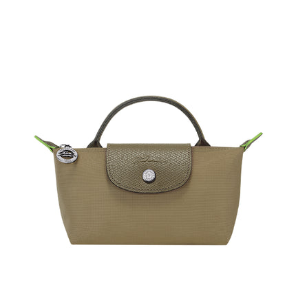 Longchamp Women's Le Pliage Green Pouch With Handle Artichoke