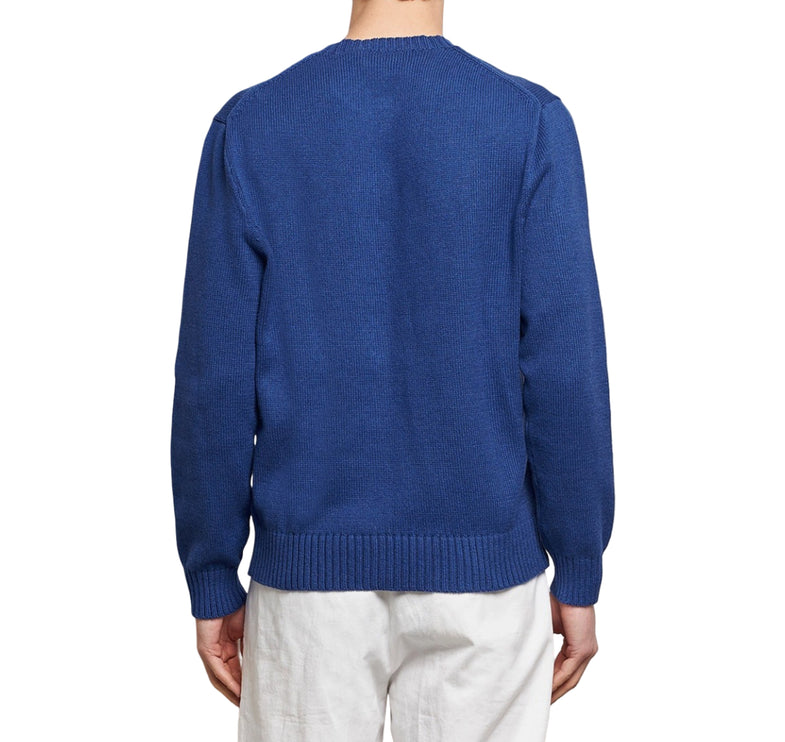Polo Ralph Lauren Men's Knitted Bear Sweater Beach Royal - Hızlı Teslimat