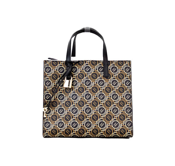Marc Jacobs Women's Mini Grind Signet Printed Leather Crossbody Tote Multi
