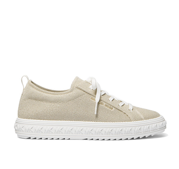 Michael Kors Women's Grove Metallic Knit Sneaker Pale Gold