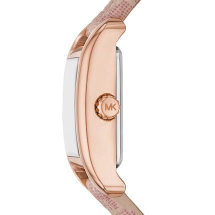 Michael Kors Women's Petite Monroe Rose Gold-Tone and Logo Strap Watch Rose Gold MKO1286