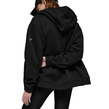 alo Women's Renown Heavy Weight Full Zip Hoodie Black