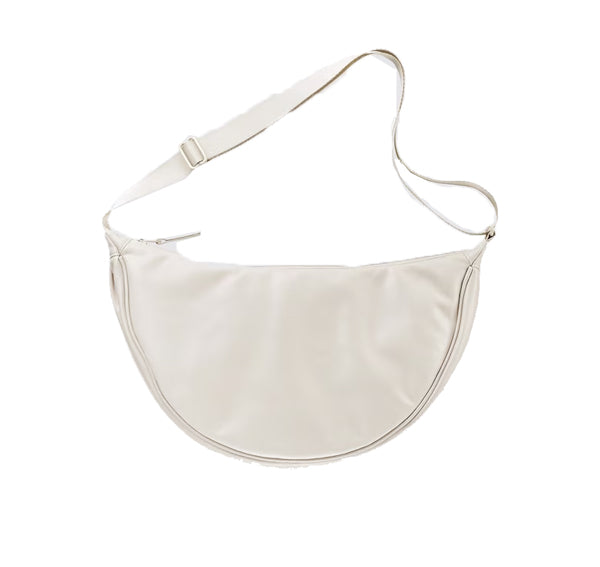 Uniqlo Unisex Faux Leather Round Shoulder Bag 01 Off White