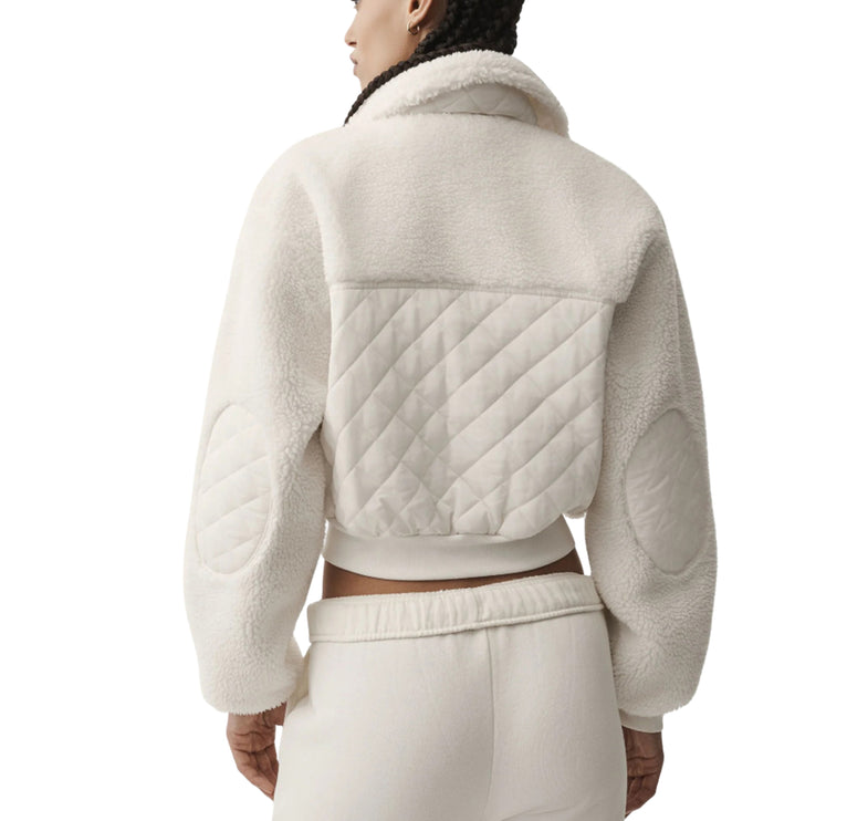 alo Women's Sherpa Edge Bomber Ivory