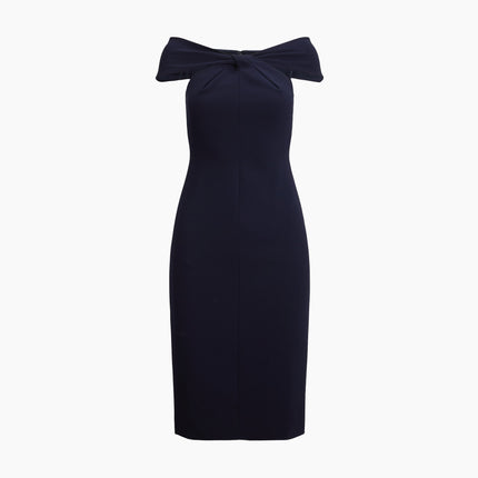 Polo Ralph Lauren Women's Twist-Front Crepe Cocktail Dress Lighthouse Navy