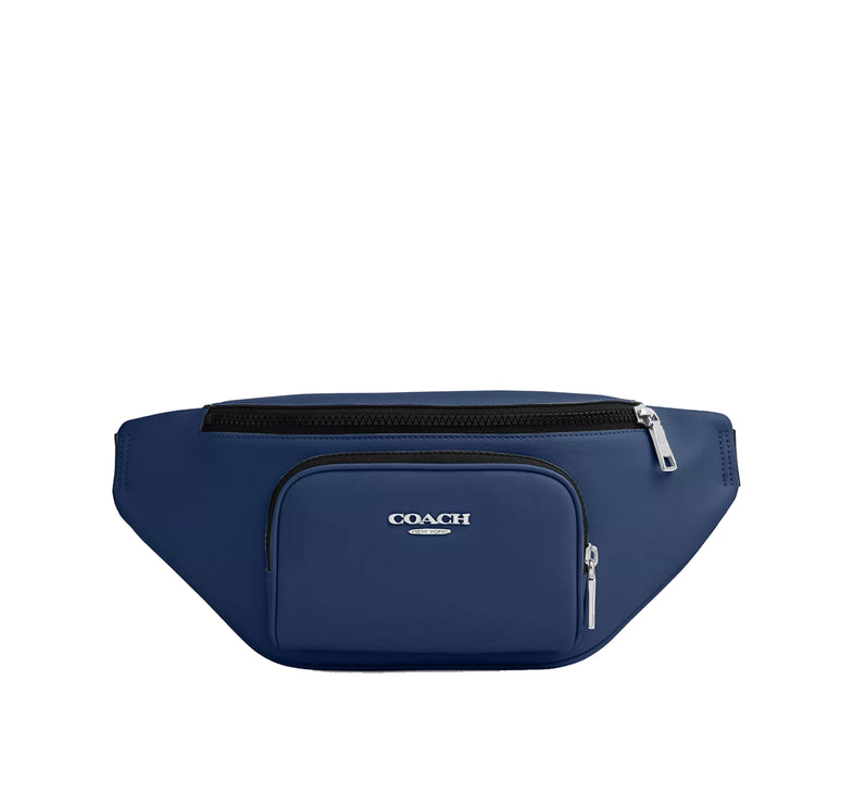 Coach Unisex Racer Small Belt Bag Silver/Deep Blue