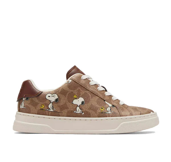 Coach Men's Coach X Peanuts High Line Sneaker In Signature Canvas With Snoopy Print Tan