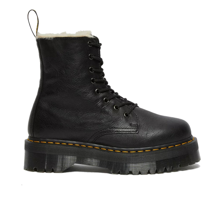 Dr. Martens Unisex Jadon Faux Fur Lined Leather Platform Boots Black