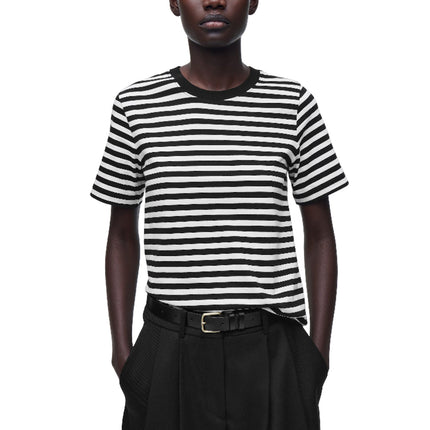 COS Women's 24/7 Regular T-Shirt Black/White/Striped
