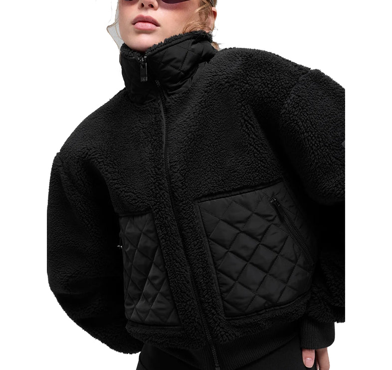 alo Women's Sherpa Edge Bomber Black
