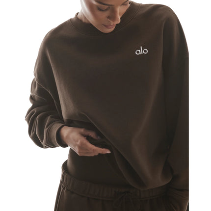 alo Women's Accolade Crew Neck Pullover Espresso