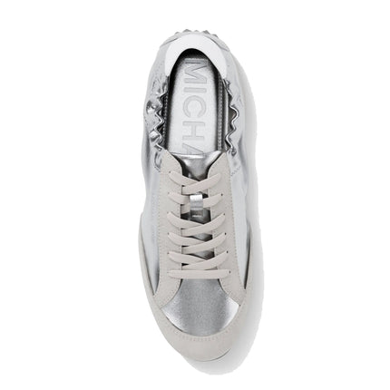 Michael Kors Women's Susie Metallic Leather Trainer Silver