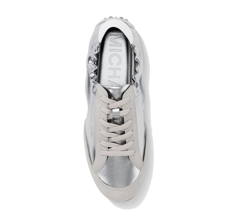 Michael Kors Women's Susie Metallic Leather Trainer Silver