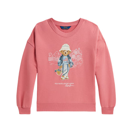 Polo Ralph Lauren Girl's Polo Bear Terry Sweatshirt Desert Rose