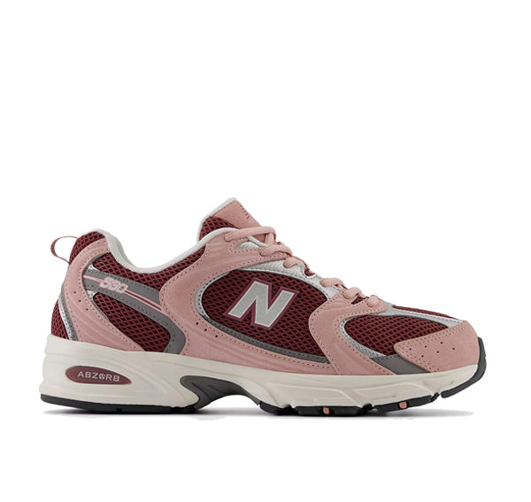 New Balance 530 Pink Moon with Washed Burgundy and Harbor Grey MR530PG