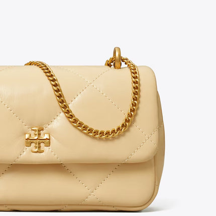 Tory Burch Women's Mini Kira Diamond Quilt Flap Bag Vanilla Soft Serve