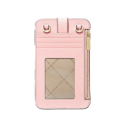 Michael Kors Women's Saffiano Leather Smartphone Crossbody Bag Powder Blush