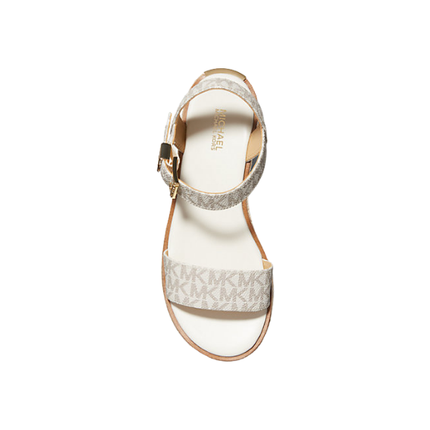 Michael Kors Women's Richie Signature Logo Platform Espadrille Sandal Vanilla