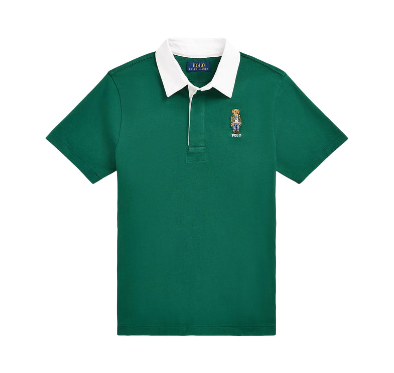 Polo Ralph Lauren Boy's Bear Cotton Short Sleeve Rugby Shirt Sp24 Paris Bear New Forst