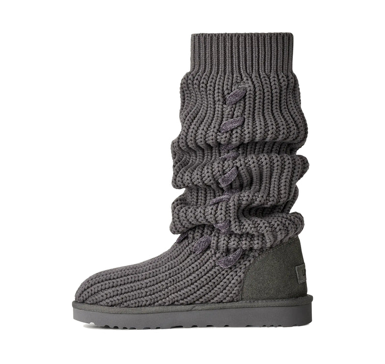 UGG Women's Classic Tall Whipstitch Knit Charcoal