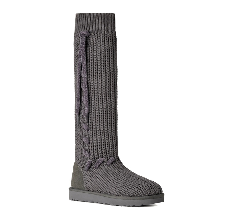 UGG Women's Classic Tall Whipstitch Knit Charcoal