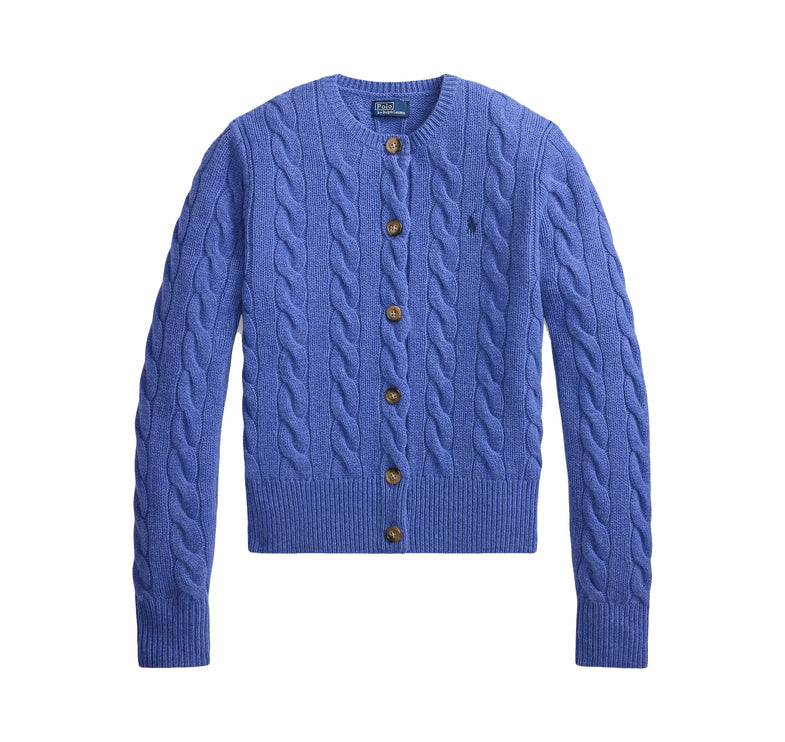 Polo Ralph Lauren Women's Cable-Knit Wool-Cashmere Cardigan Dockside Blue Heather