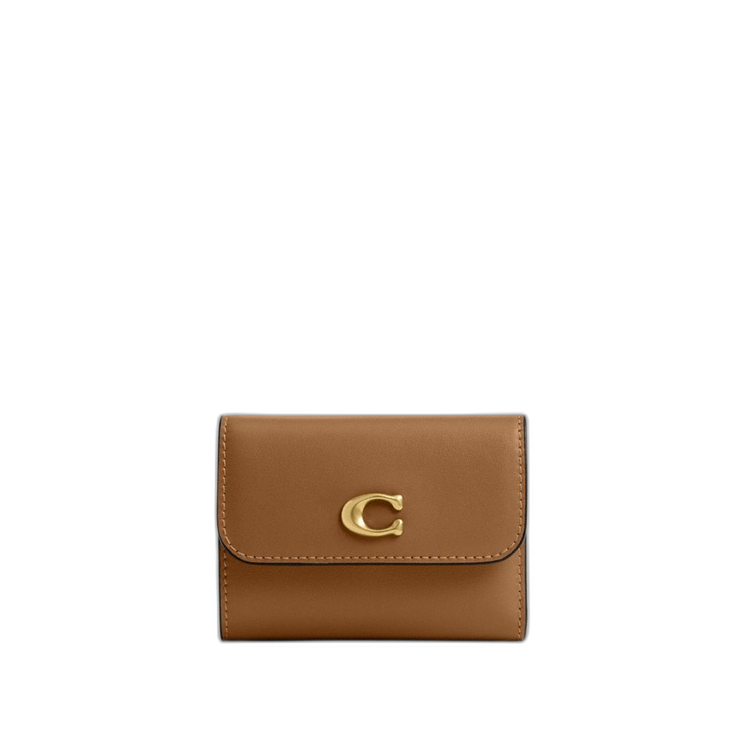Coach Women's Essential Card Holder Wallet Brass/Honey Brown