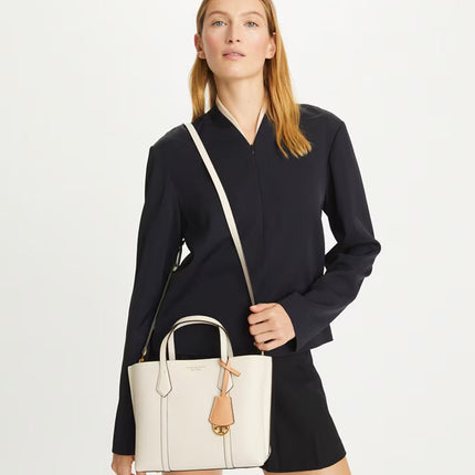 Tory Burch Women's Small Perry Triple-Compartment Tote NEW IVORY