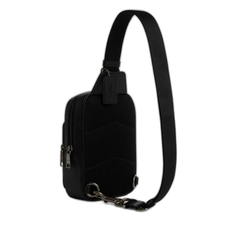 Coach Unisex Racer Sling Pack In Signature Canvas Qb/Tan/Black