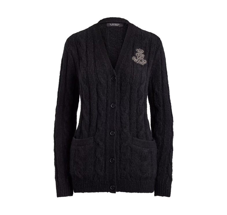 Polo Ralph Lauren Women's Bullion Cable-Knit Cardigan Black