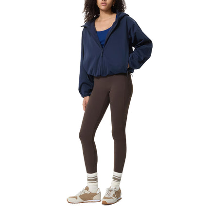 Uniqlo Women's Windproof Fleece Reversible Full-Zip Hoodie 69 Navy
