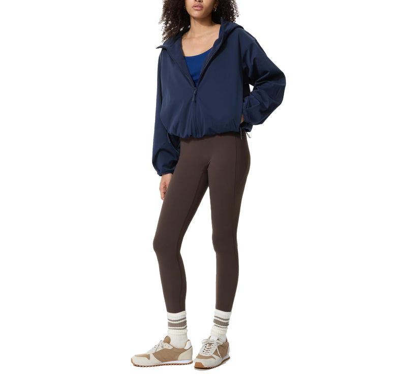 Uniqlo Women's Windproof Fleece Reversible Full-Zip Hoodie 69 Navy