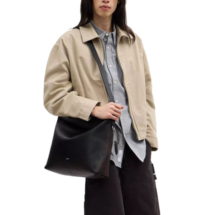 Coach Unisex Mott Messenger Bag 38 In Loved Leather Black/Light Tan