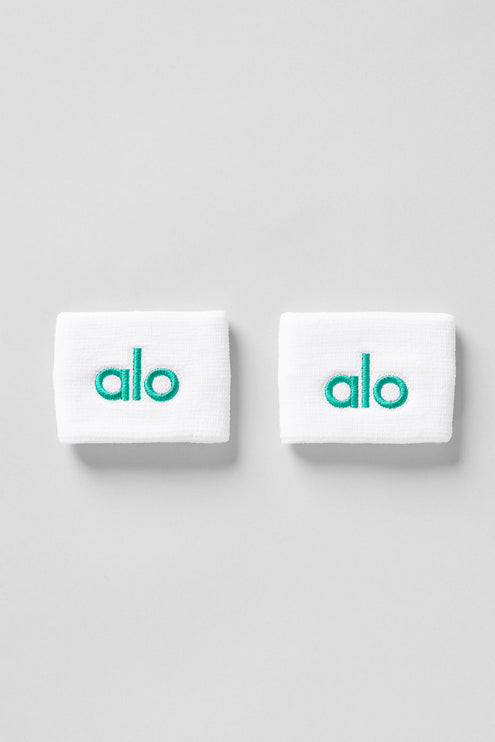 alo Men's Glow Wristband (2-Pack) - White/Spruce Green
